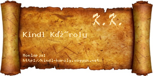Kindl Károly névjegykártya