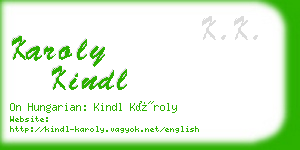 karoly kindl business card